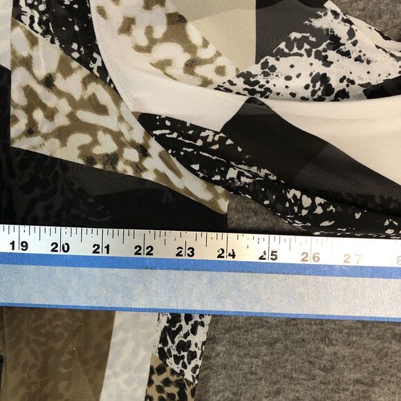 JM Collection Top Women XL Leopard Print Tunic 3/4-SLV Earth Tones Studded Lined - Picture 6 of 8